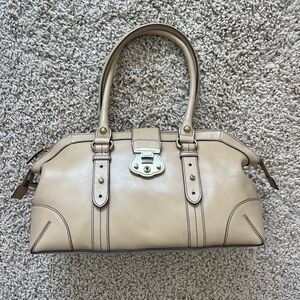 Vintage Etienne Aigner Beige Leather Satchel